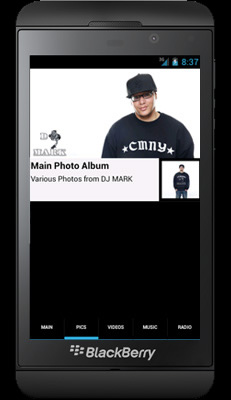 DJ Mark Blackberry App